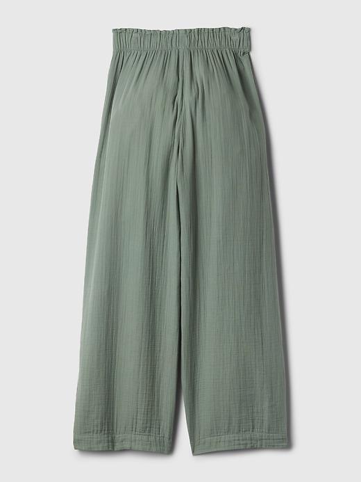 Mid Rise Crinkle Gauze Wide-Leg Pants Product Image