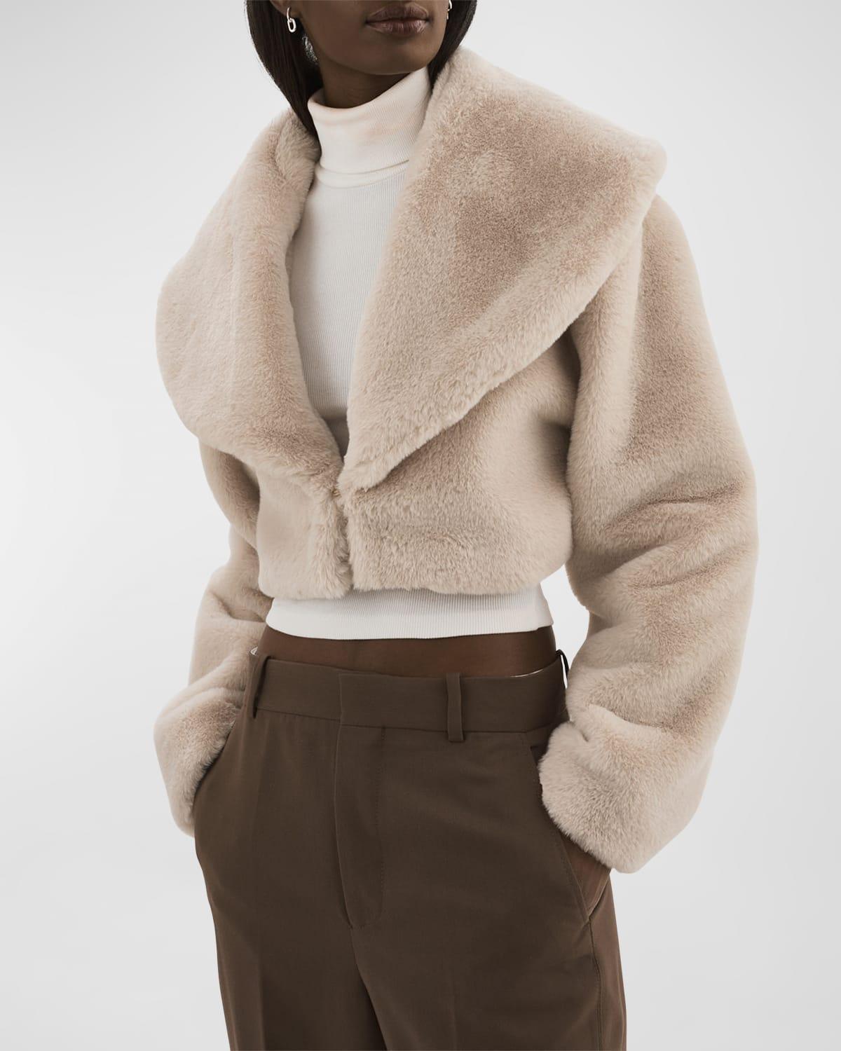 Danika Cropped Faux Fur Jacket Product Image