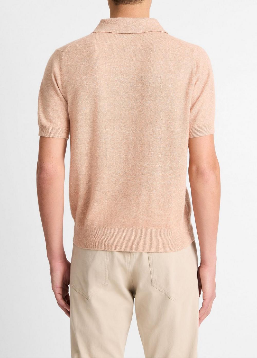 Linen, Wool & Cashmere Polo Sweater Product Image