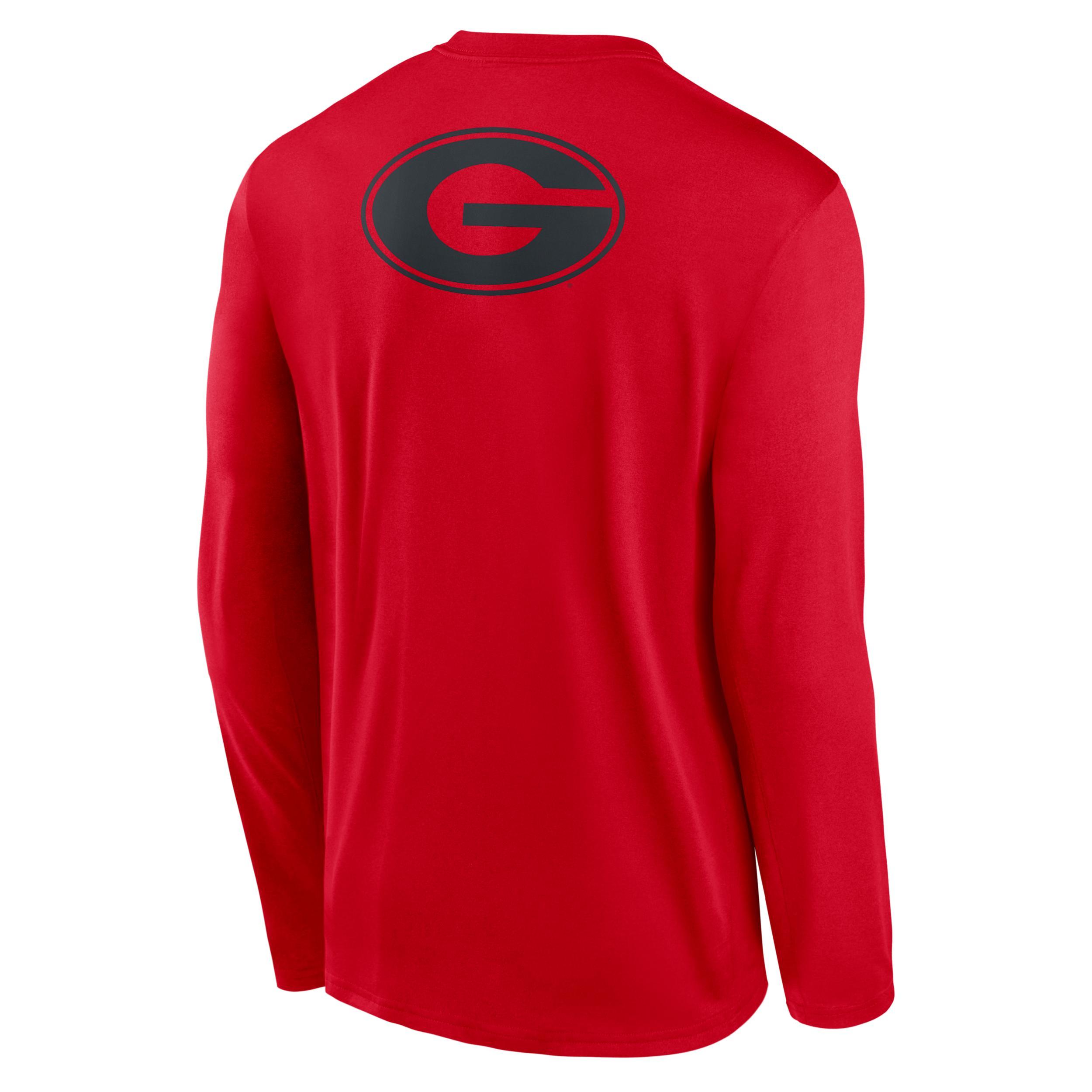 Georgia Primetime Legend 2-Hit Nike Mens Dri-FIT College Long-Sleeve T-Shirt | NKGT65NNGB-6TH Product Image