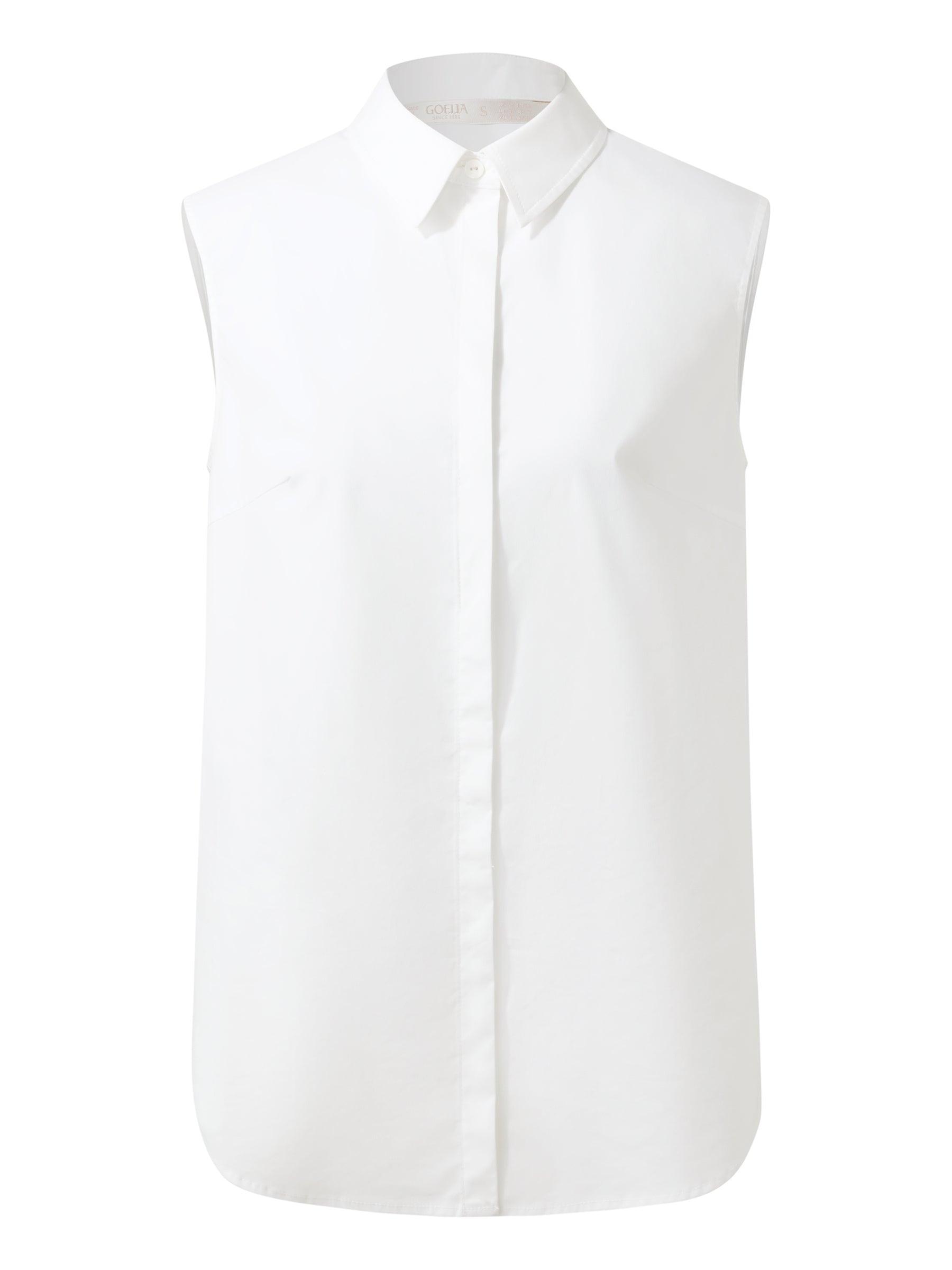Sleeveless Concealed Placket Women Shirt Product Image