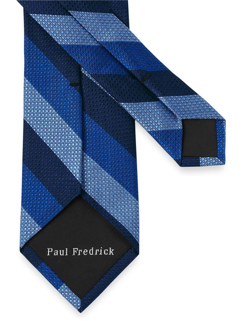 Stripe Woven Silk Tie - Blue Multi Product Image