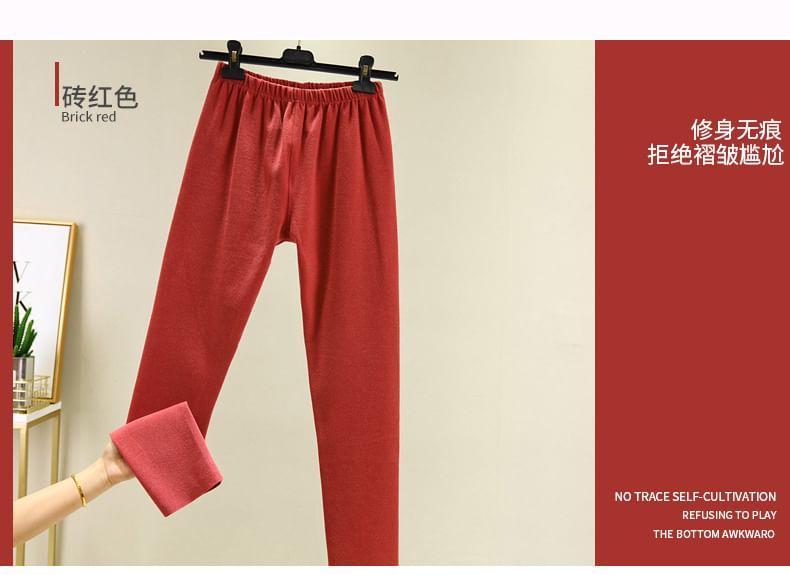 High Waist Plain Leggings Product Image