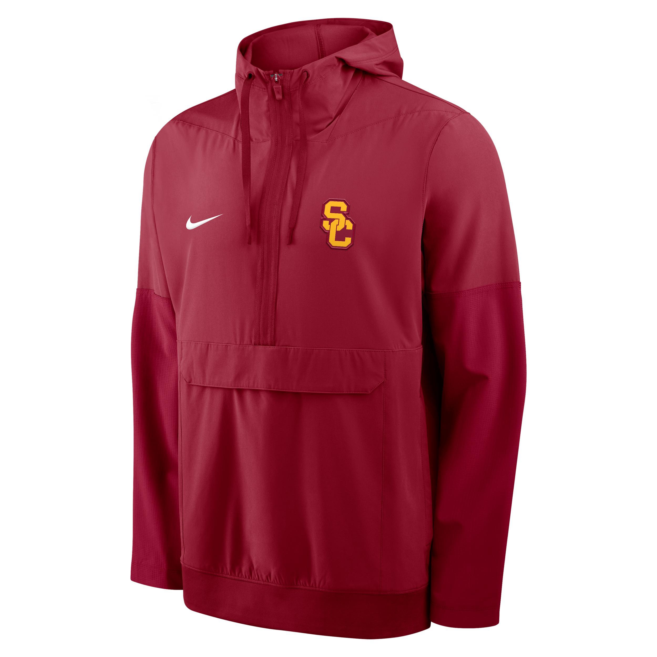 USC Anorak Nike Mens College 1/2-Zip Hooded Jacket | 03AT0DWVSCJ-PTU Product Image