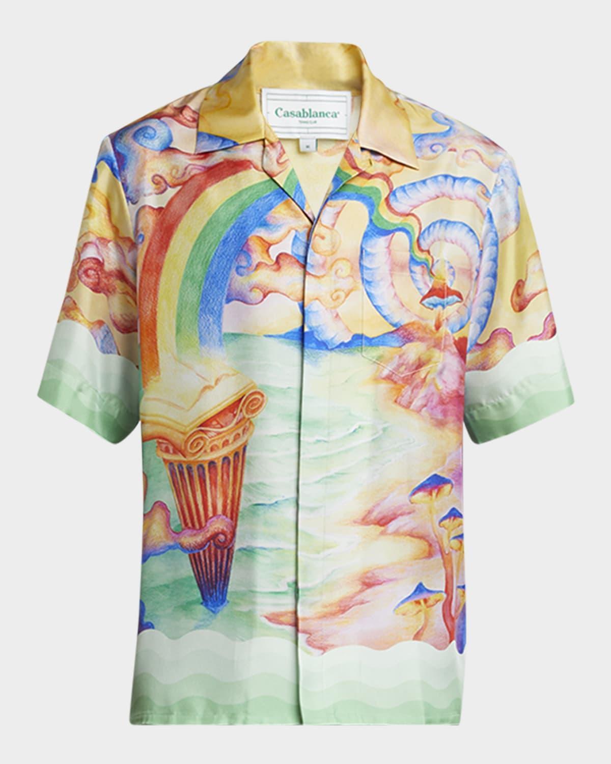 Mens Silk Natures Teacher Mushroom Camp Shirt Product Image