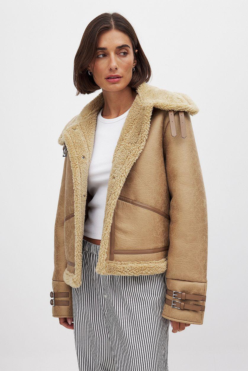 Shearling Jacket Beige Product Image