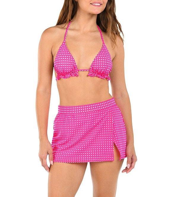 Citrus Picnic Date Side Slit Pull-On Swim Cover-Up Skirt Product Image