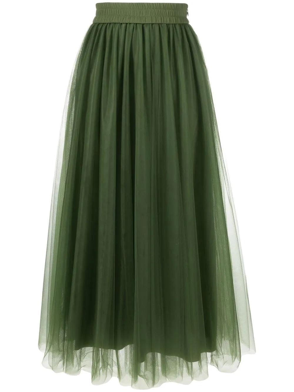 FABIANA FILIPPI High-waisted Tulle Skirt In Green Product Image