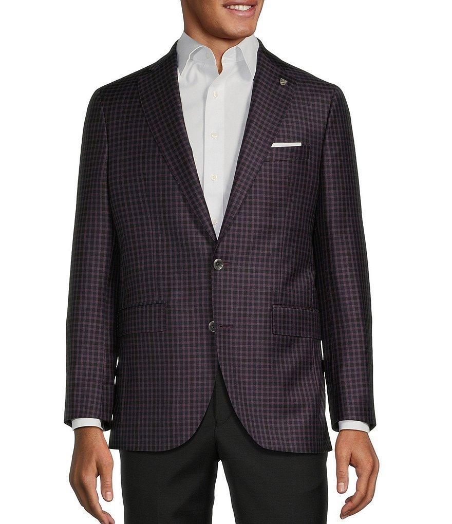 Cremieux Modern Fit Dark Plaid Pattern Wool Sport Coat Product Image