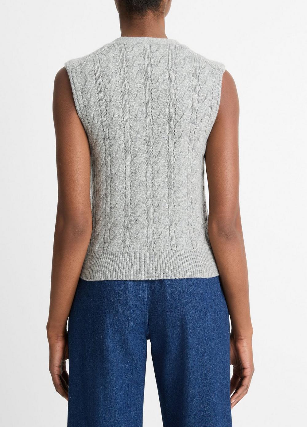 Cable Wool-Blend Button Sweater Vest Product Image