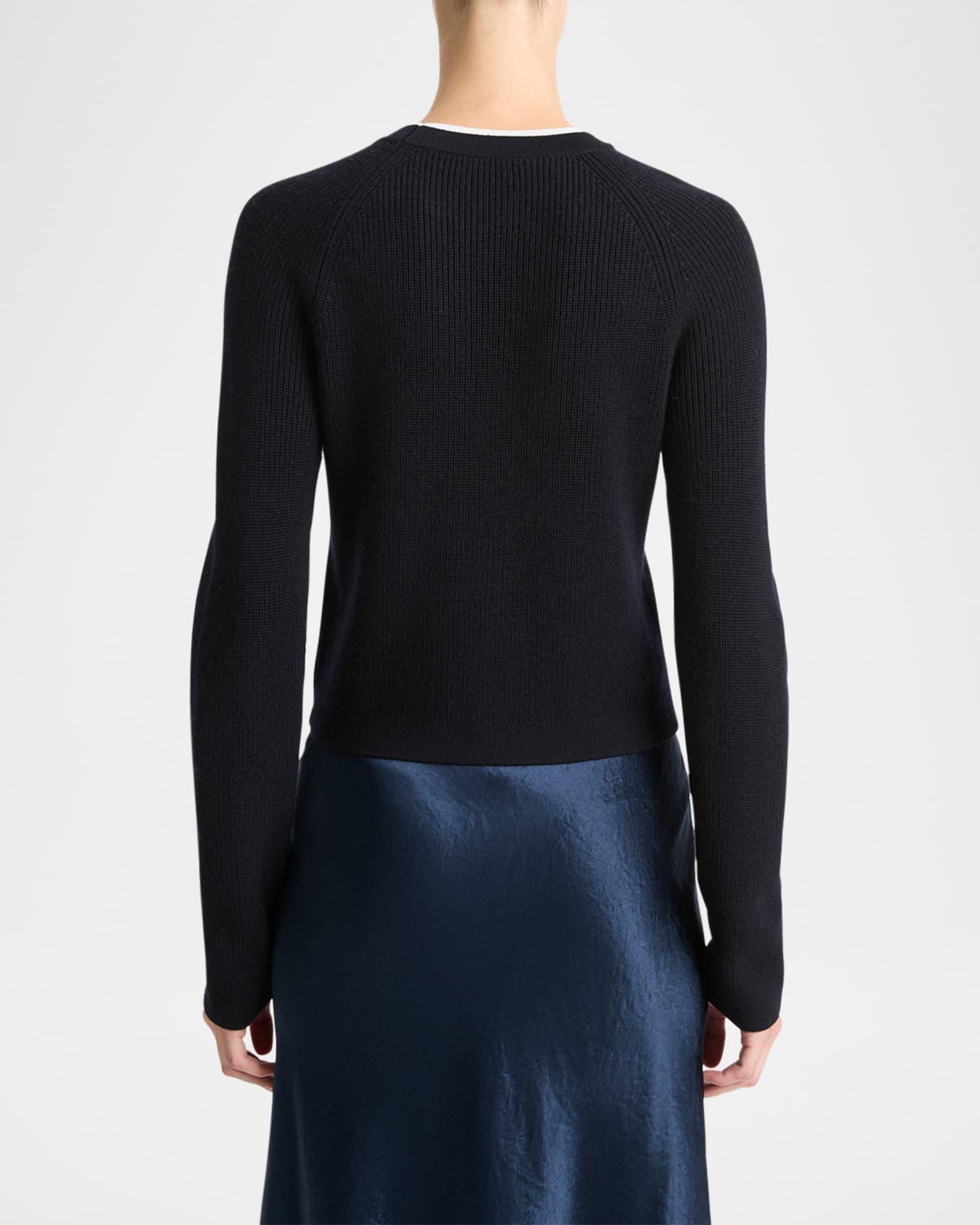 Contrast Wool-Cashmere Crewneck Sweater Product Image