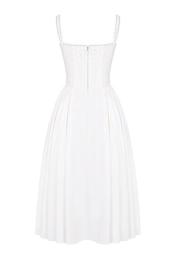 Milia  white broderie anglais & cotton midi dress Product Image