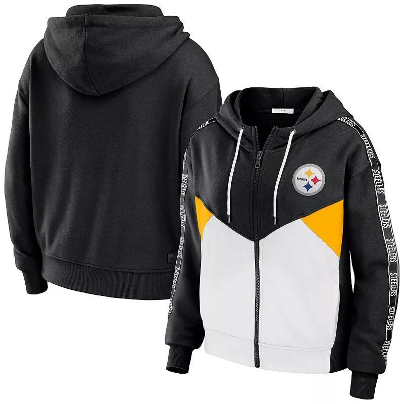 Womens WEAR by Erin Andrews Royal/White Buffalo Bills Color-Block Full-Zip Hoodie Product Image