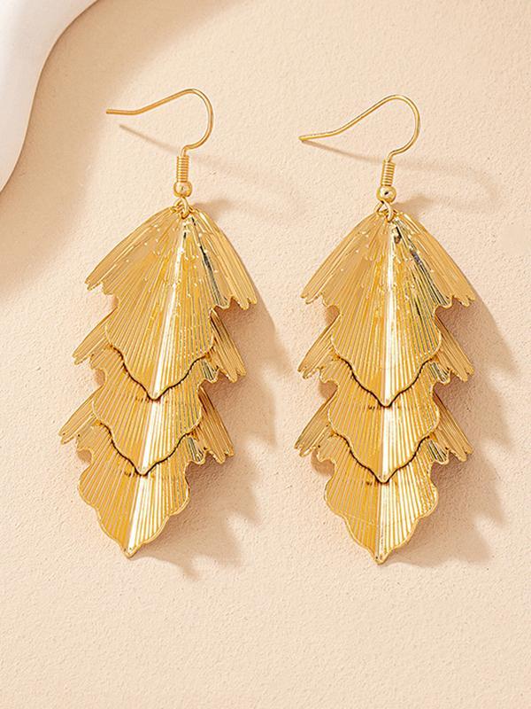 Layered Solid Color Textured Earrings Accessories Product Image
