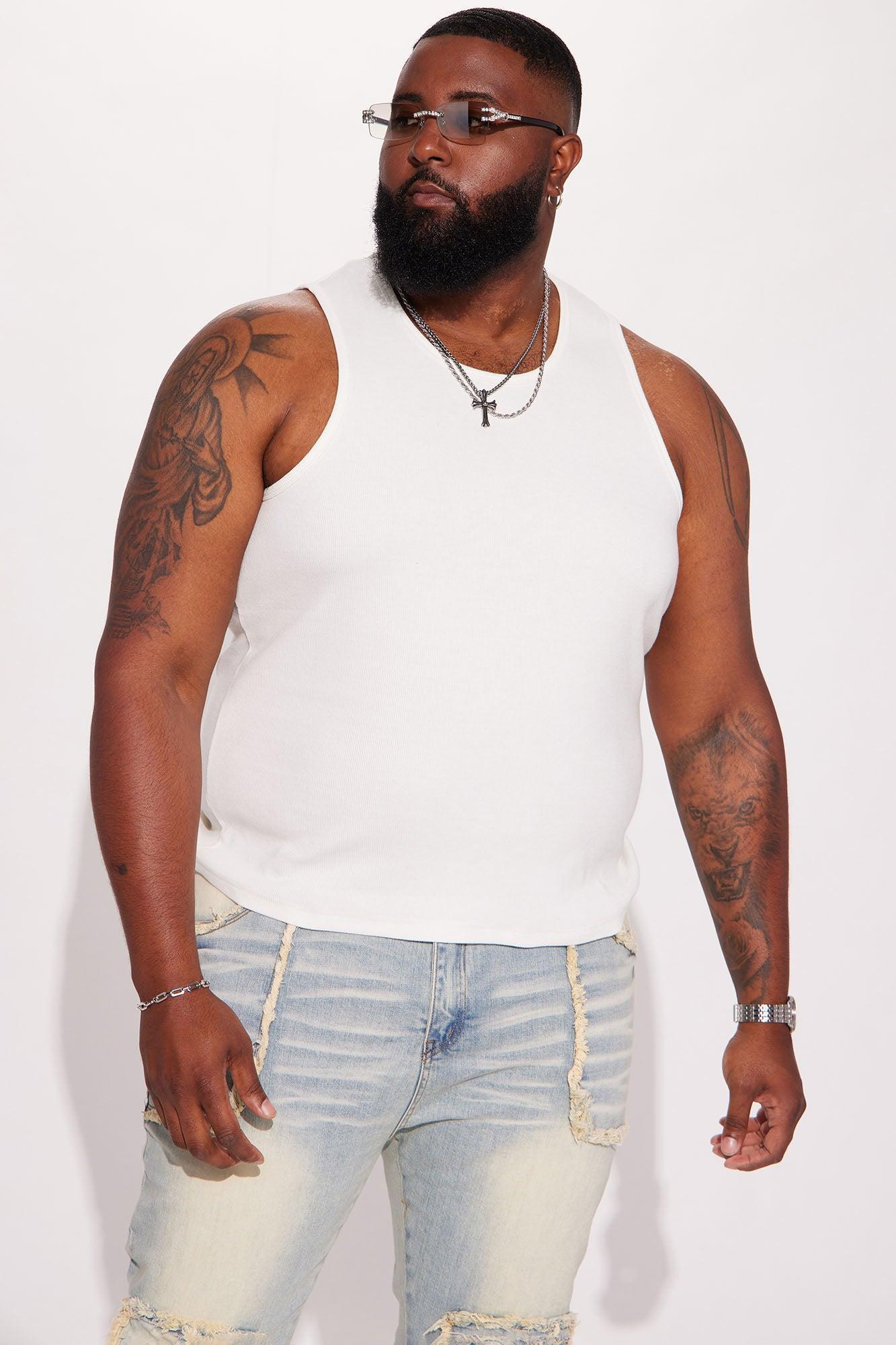 Classic Ribbed Tank Top - White Product Image