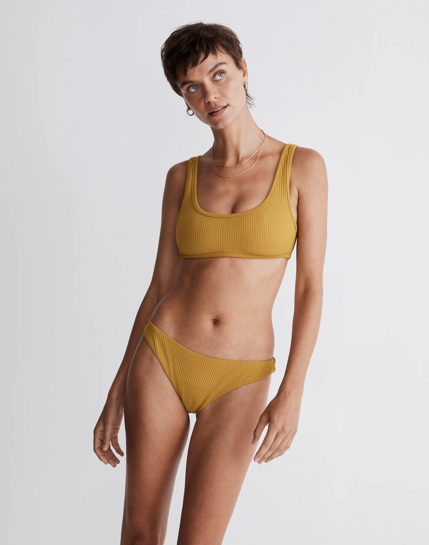 Madewell Second Wave Ribbed Classic Cheeky Bikini Bottom Product Image