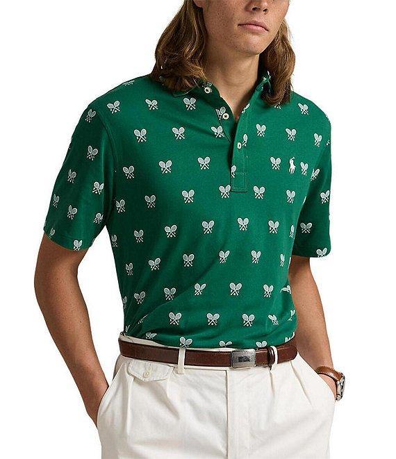 Polo Ralph Lauren Classic Fit Racquet-Print Short Sleeve Polo Shirt Product Image