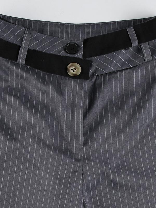 Striped Contrasting Color Drape Suit Pants With A Stylish Waistband And Casual Long Pants Product Image