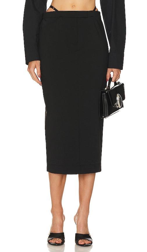 Fitted Long Skirt With Logo And Elastic G String Alexander Wang Product Image