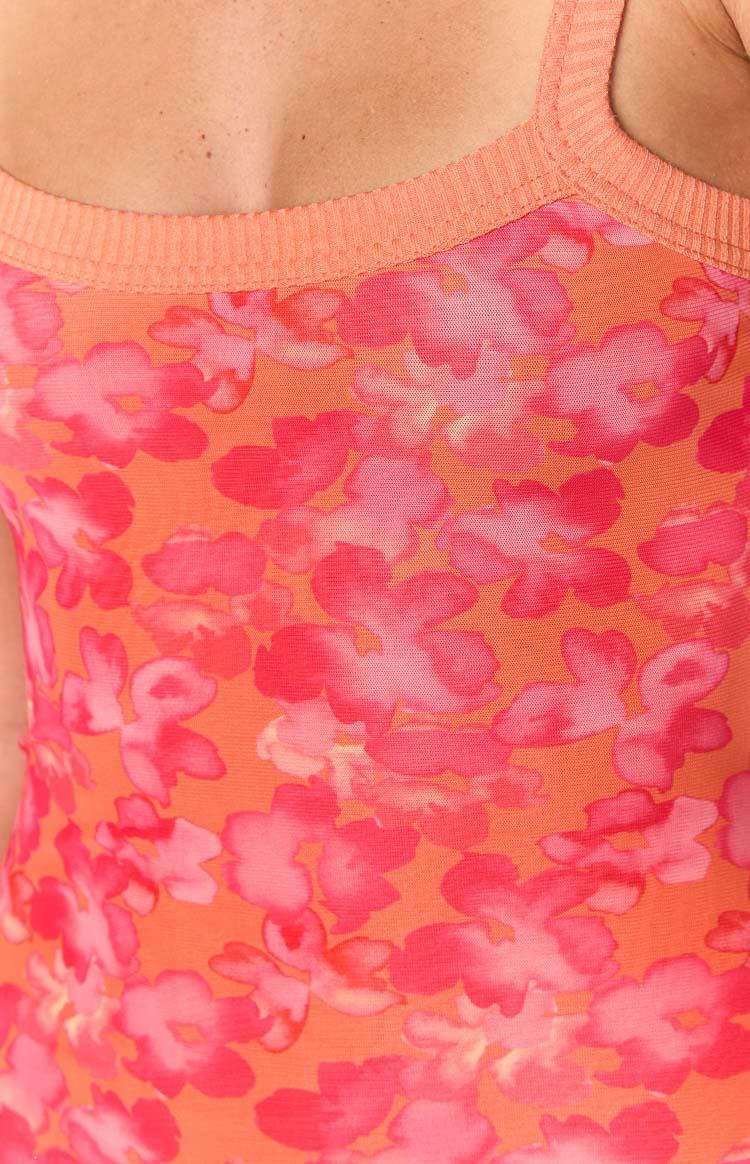 Kelly Orange Floral Maxi Dress Product Image