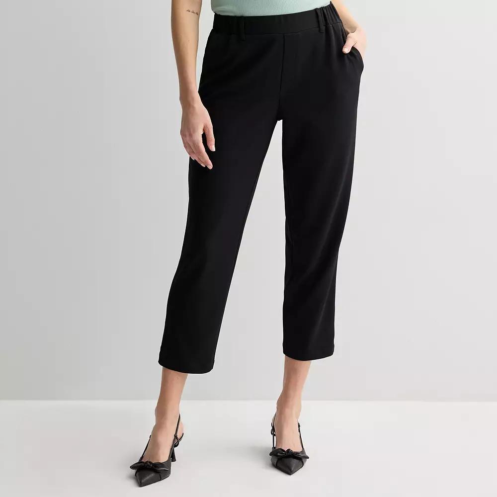Women's Nine West Pull On Elastic Waist Pants, Size: XL, Mineral Black Product Image