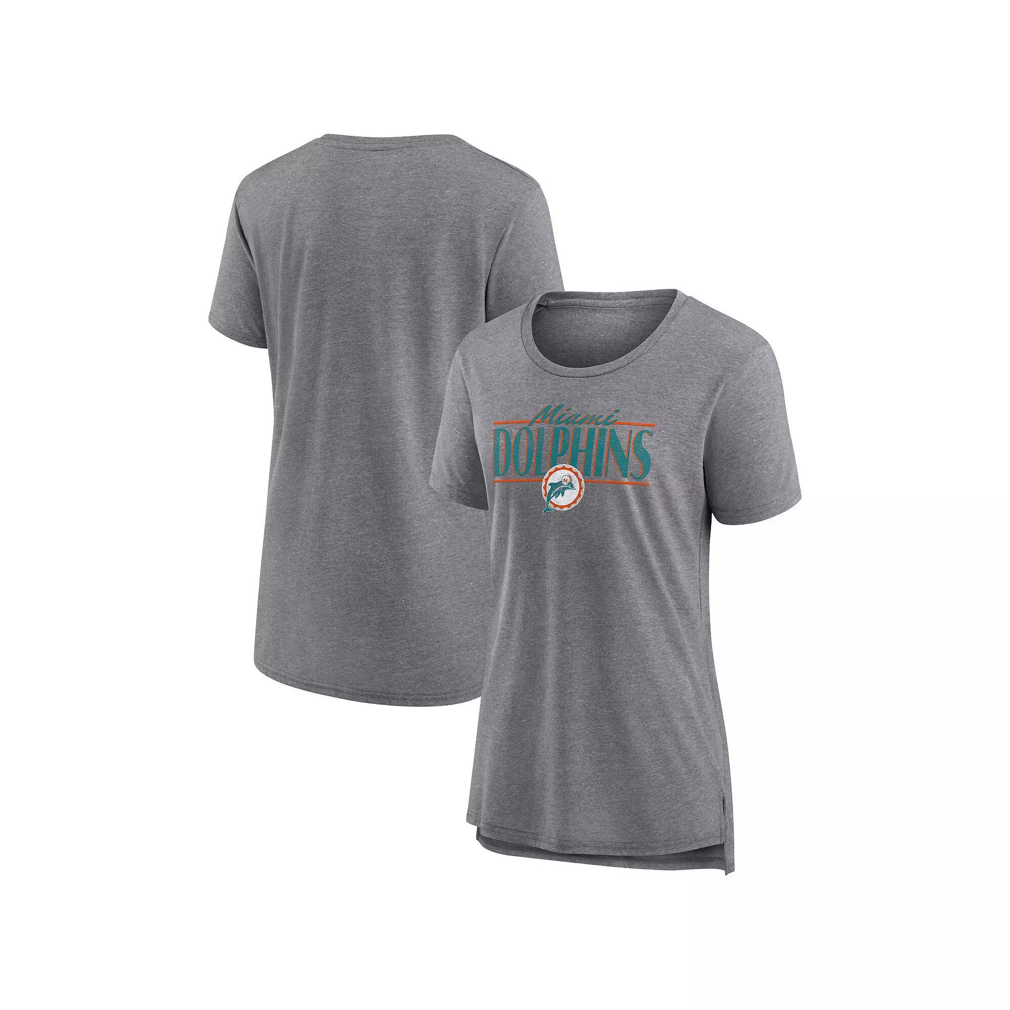 Women's Fanatics Heather Gray Seattle Seahawks Up the Middle Tri-Blend T-Shirt,  Product Image
