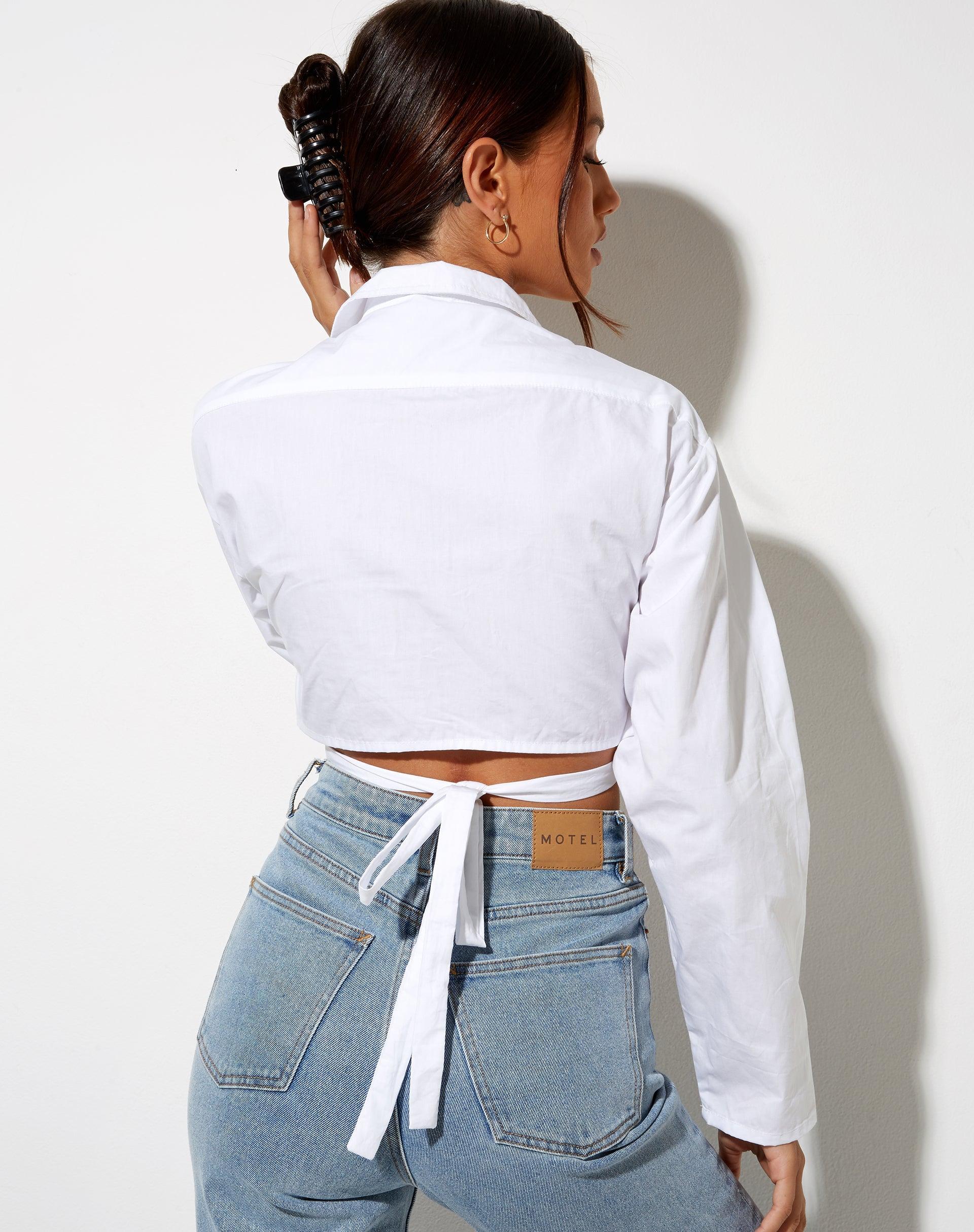 Elyse Crop Top in White Product Image