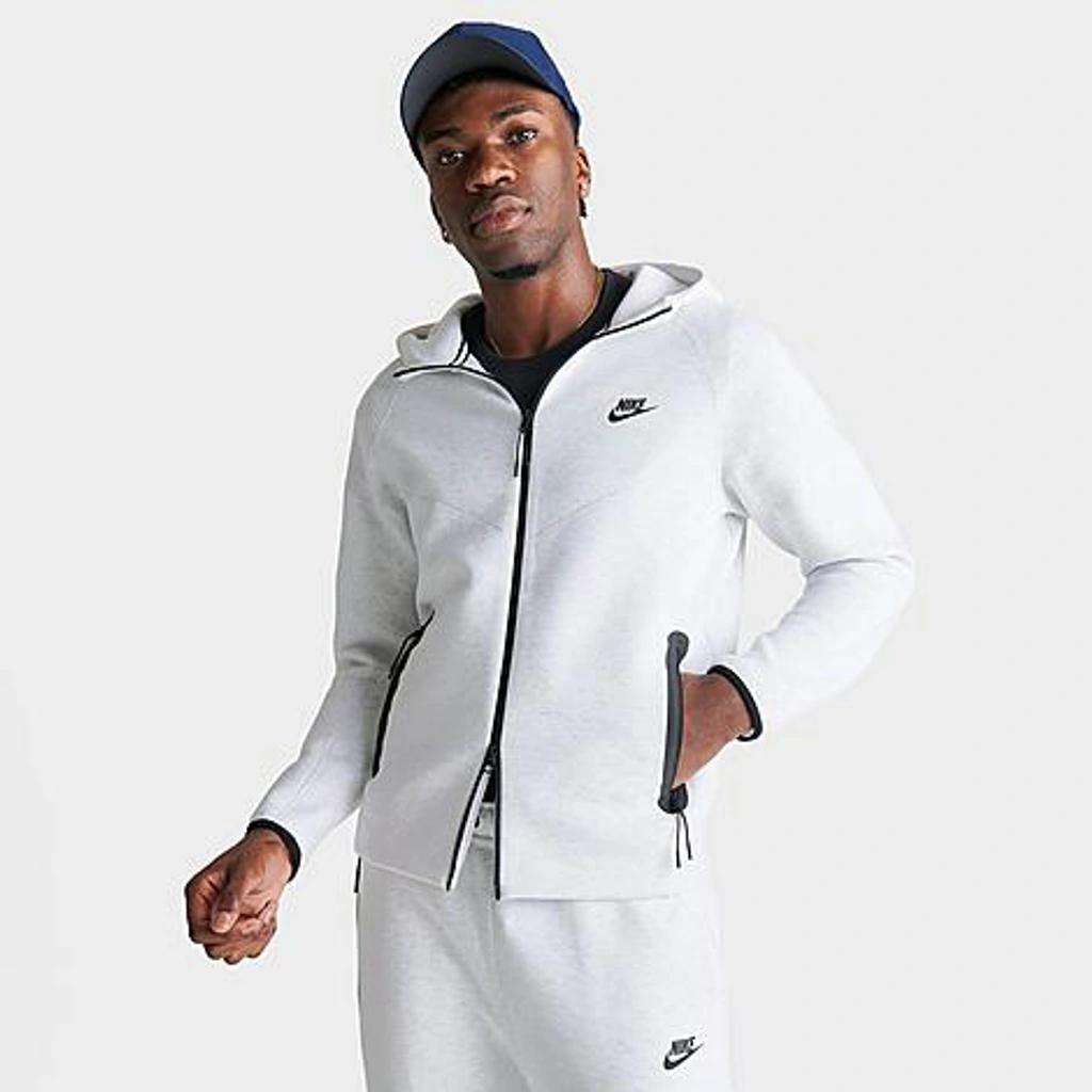 Nike Mens Nike Tech Fleece Full-Zip Hoodie - Mens Birch Heather/Black Product Image