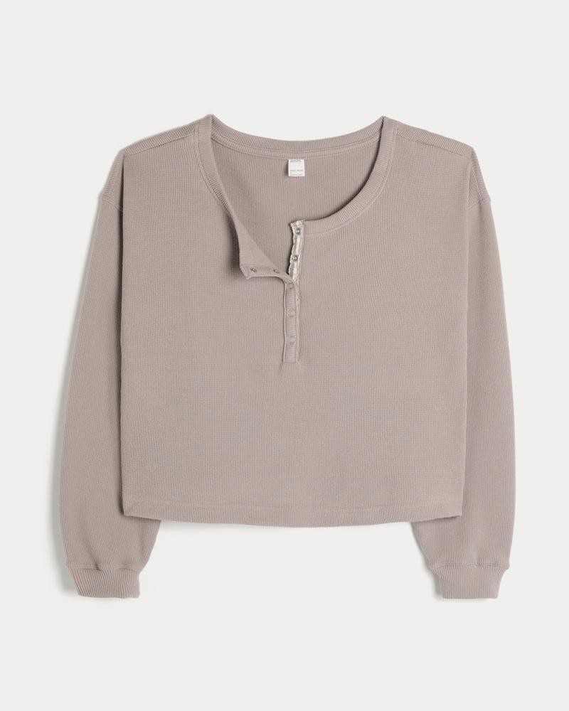 Gilly Hicks Waffle Off-the-Shoulder Henley Product Image