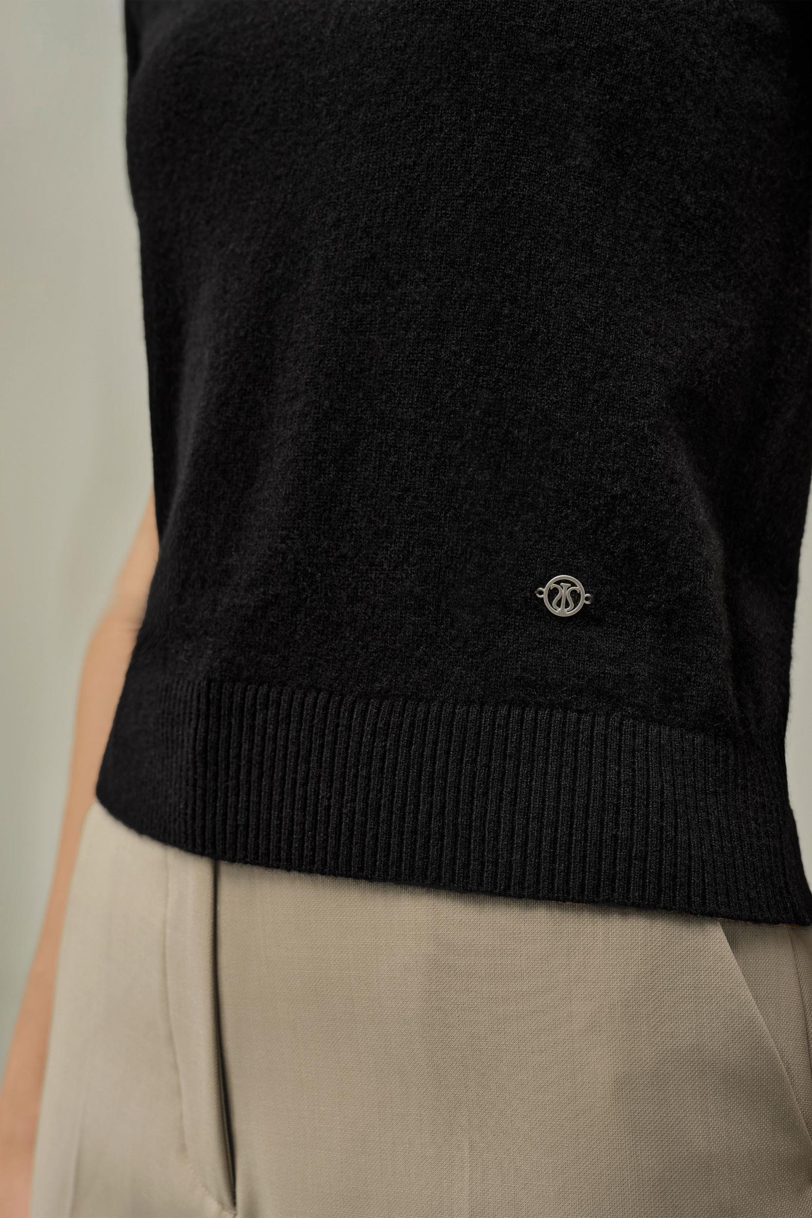 LILYSILK Women's Cashmere Fitted Short Sleeve Top, 100% Pure Cashmere, Soft & Breathable, Medium Gray, XL Product Image