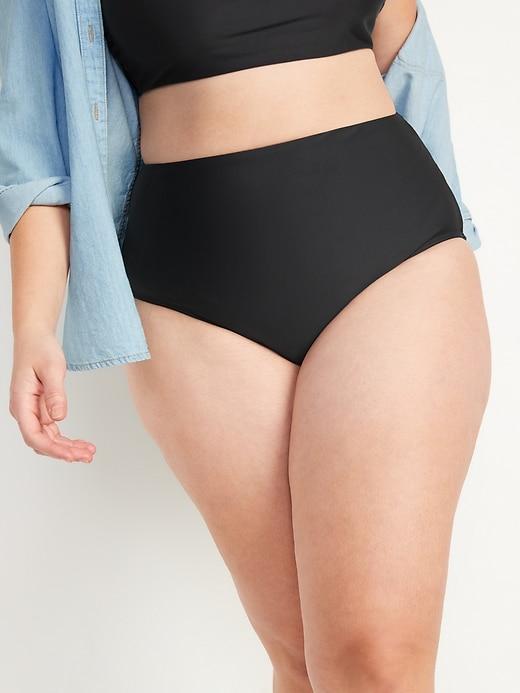 High-Waisted Bikini Swim Bottoms Product Image