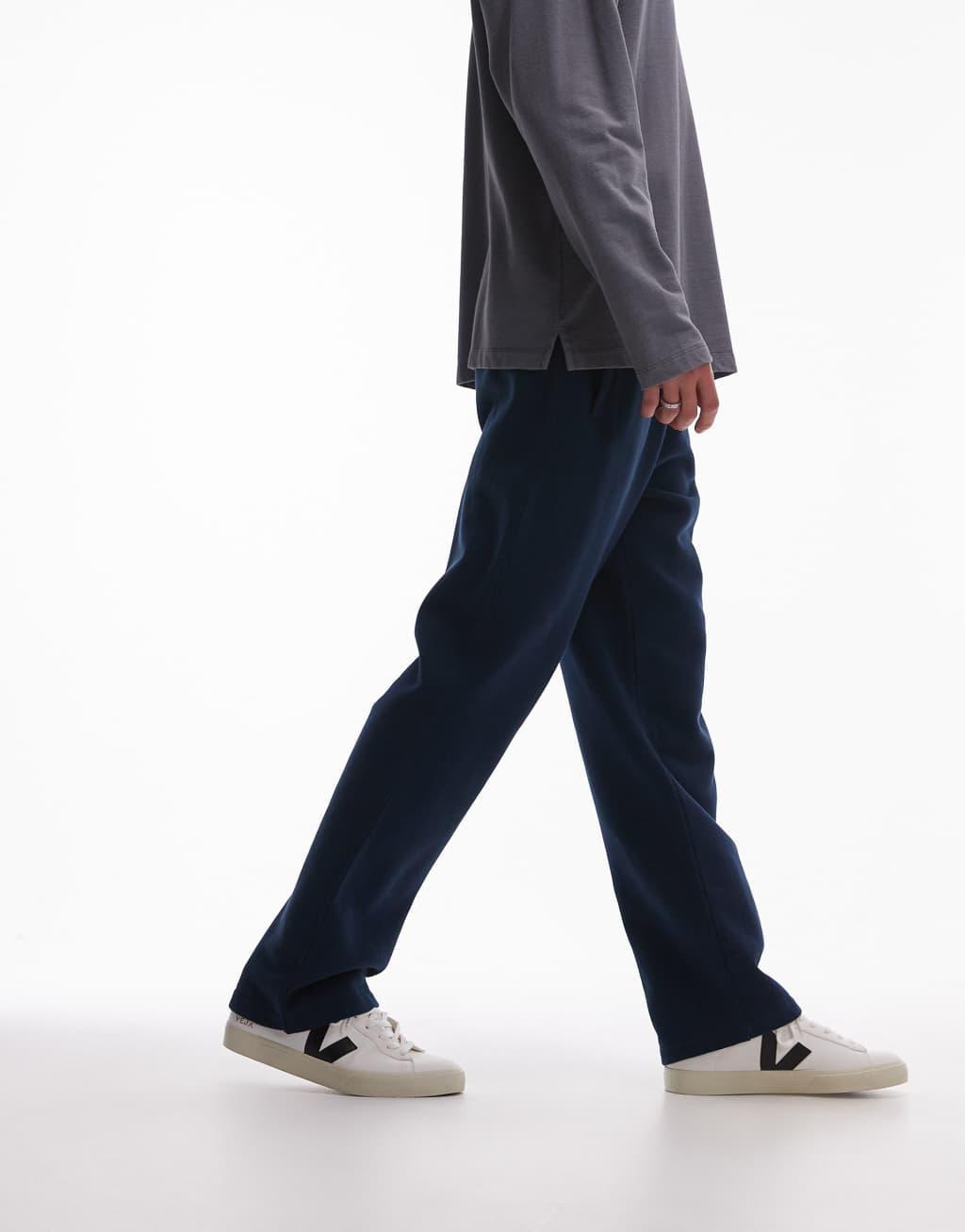 Topman washed straight leg sweatpants in blue Product Image