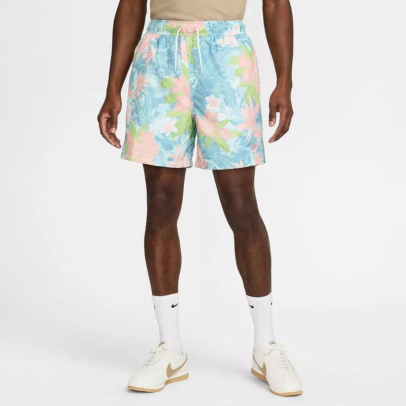 Nike Mens Nike Club Flow Shorts - Mens Mint Foam/Denim Turquoise/Pink Product Image