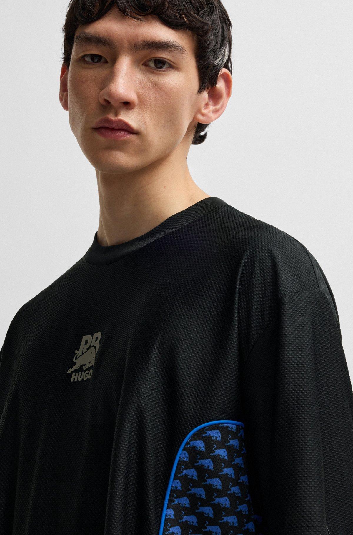 HUGO x RB structured-jersey T-shirt with piping details Product Image