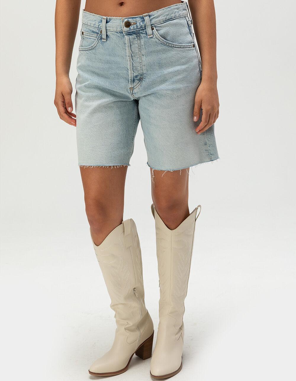 LEE Button Fly Slouch Bermuda Womens Denim Shorts Product Image