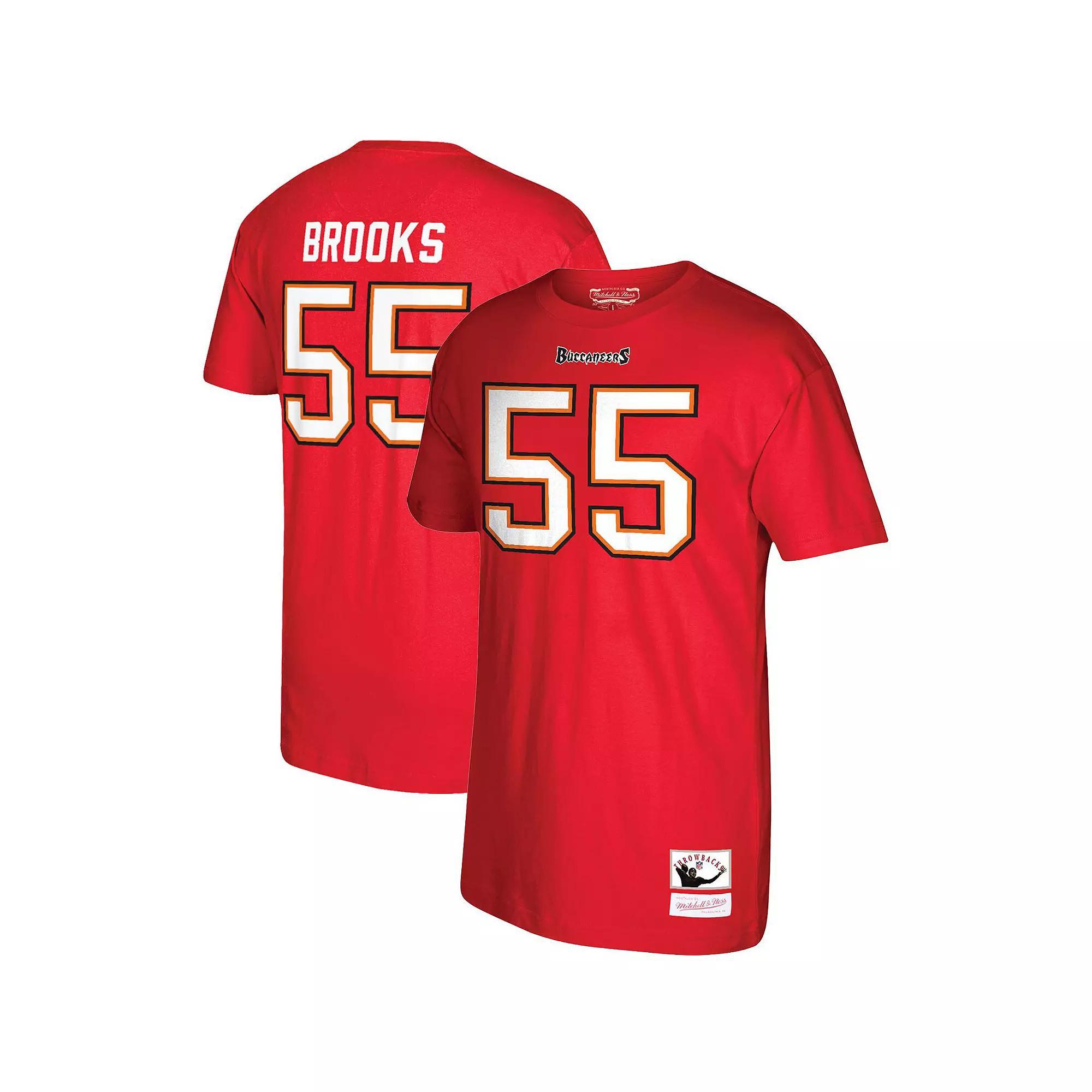 Mens Mitchell & Ness Derrick Brooks Tampa Bay Buccaneers Retired Player Name and Number T-Shirt Product Image