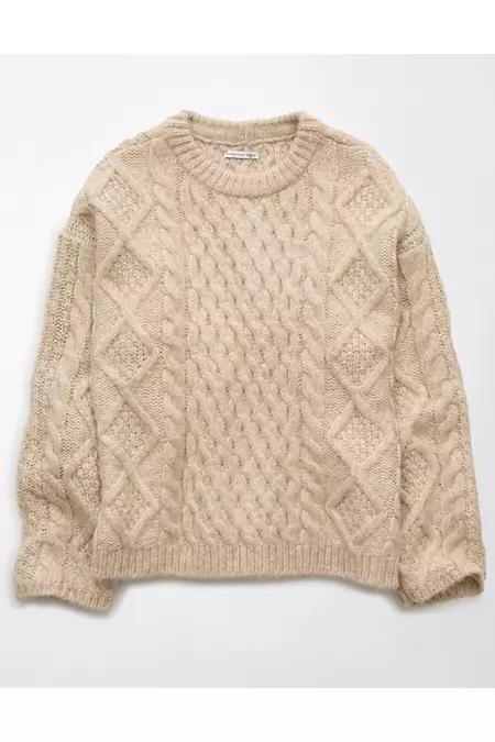 AE Oversized Cable Knit Sweater Women's Product Image