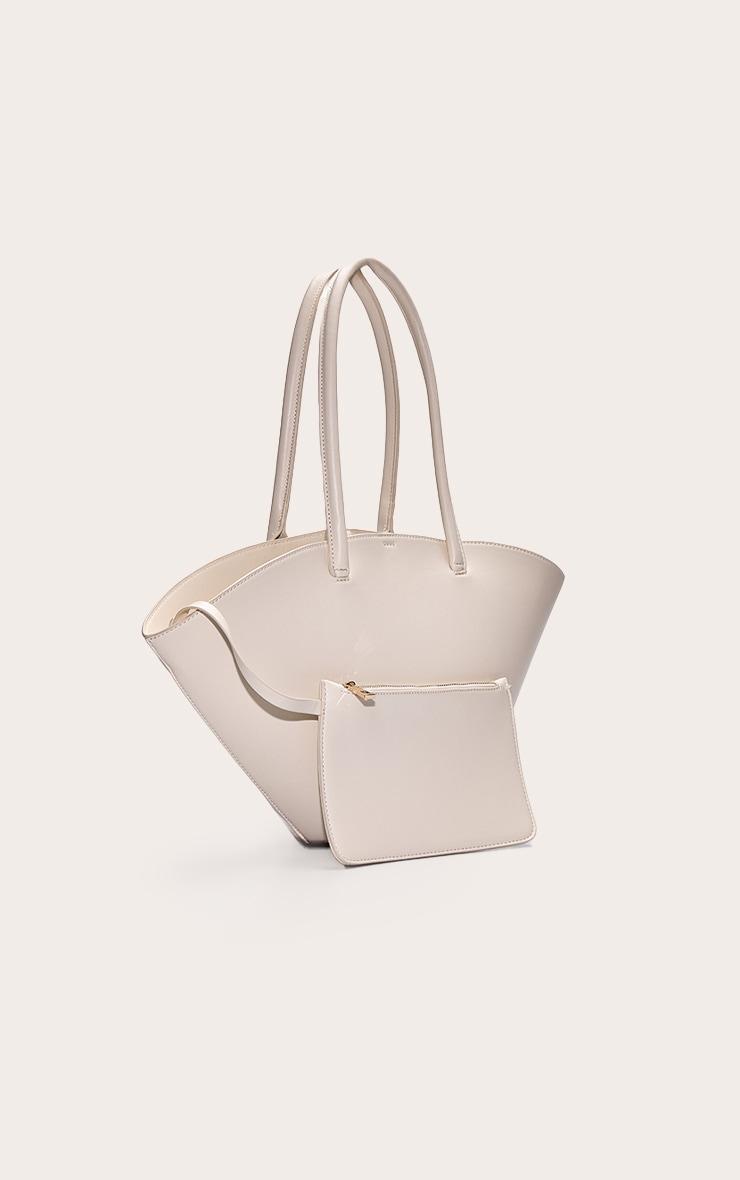 Cream PU Bucket Tote Bag Product Image