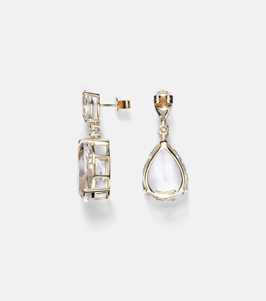 MATEO Sophia 14kt Gold Earrings With Topaz And Diamonds Product Image