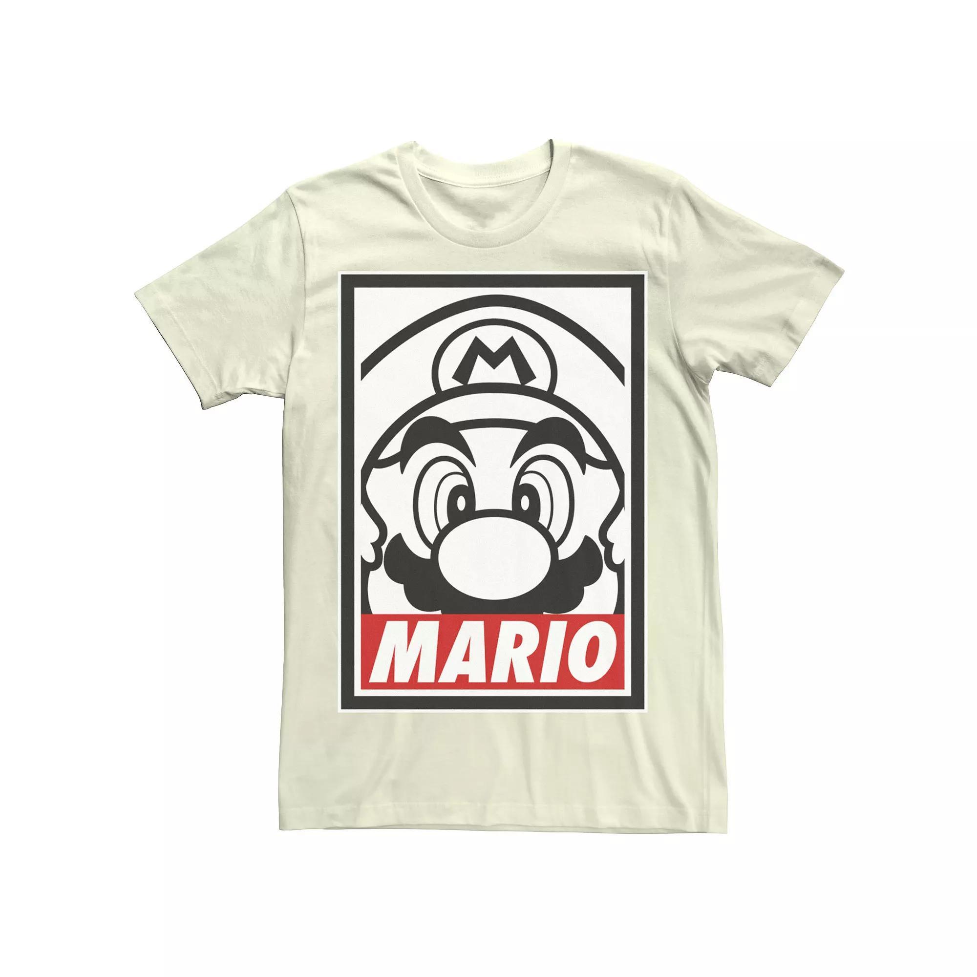 Men's Nintendo Super Mario Streetwear Sticker Graphic Tee,  Product Image