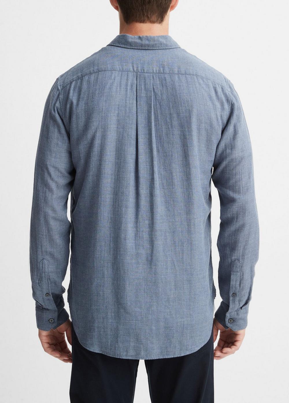 Mens Double Face Long Sleeve, Heather Coastal, Size S Vince Product Image