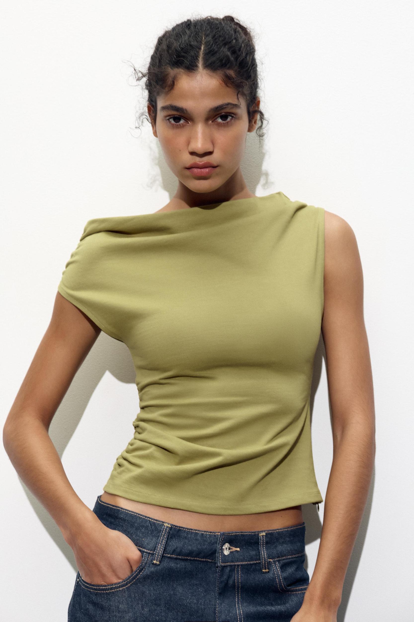 RUCHED ASYMMETRIC T-SHIRT Product Image
