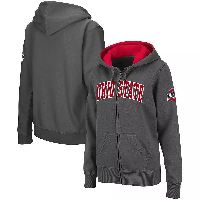 Women's Charcoal Ohio State Buckeyes Arched Name Full-Zip Hoodie,  Product Image