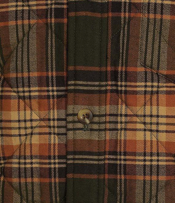 Roundtree & Yorke Long Sleeve Quilted Large Plaid Shirt Jacket Product Image