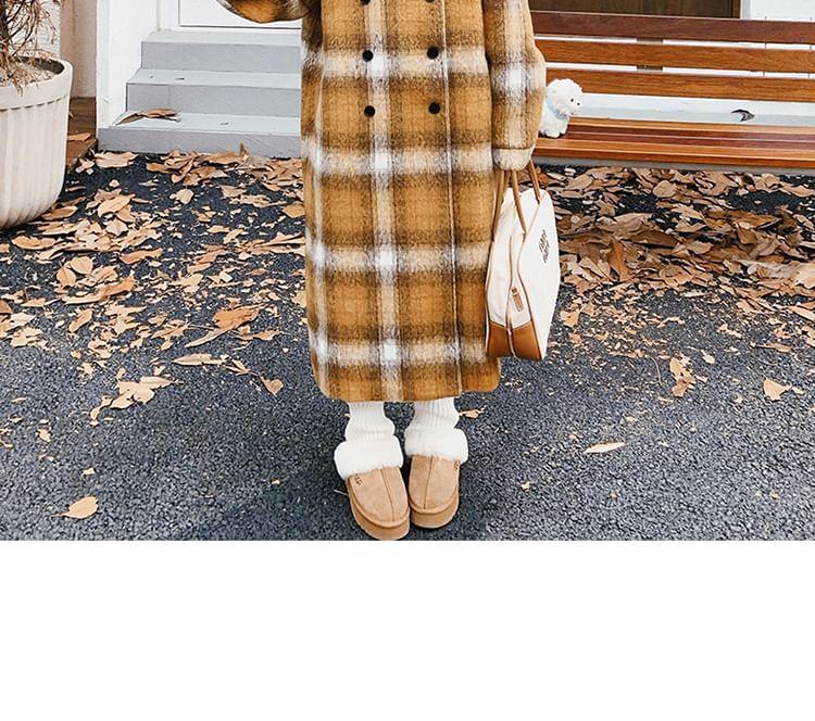 Plaid Midi Double-Breasted Coat Product Image