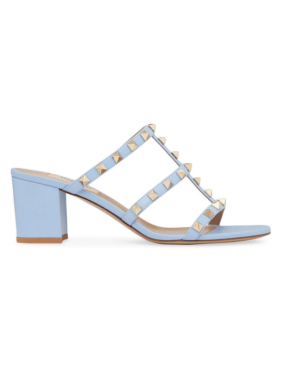 Rockstud Caged Block-Heel Slide Sandals Product Image