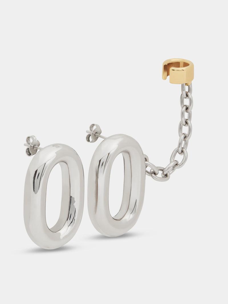 SILVER XL LINK EARRINGS Product Image