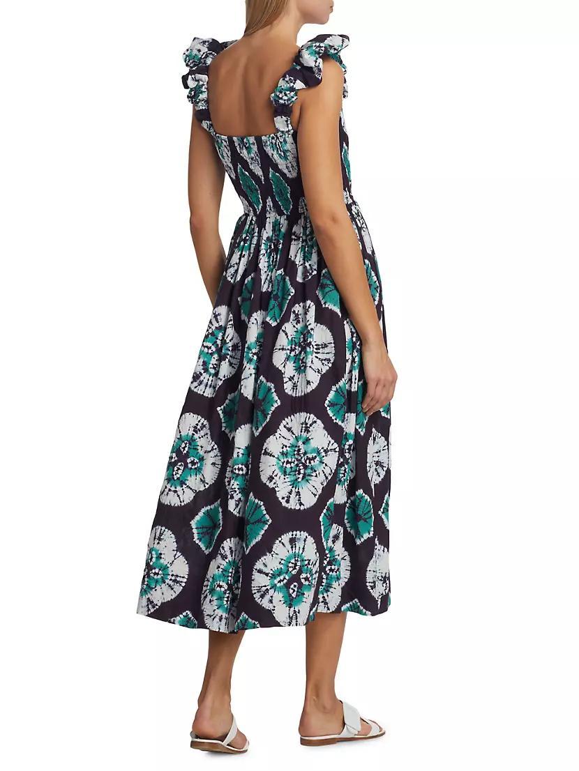 Aveline Tie-Dye Smocked Midi-Dress Product Image