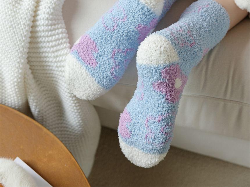 Floral Fleece Socks Product Image