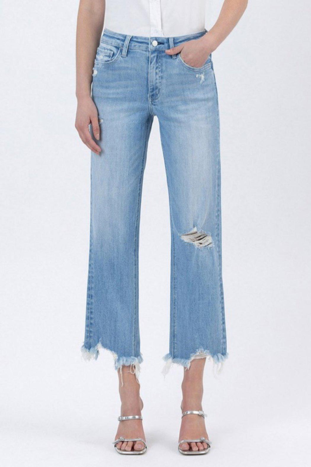 High Rise Distressed Crop Jeans Product Image